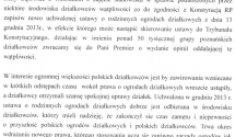 Działkowcy z Okręgu Poznańskiego piszą do Wicepremier Elżbiety Bieńskowskiej